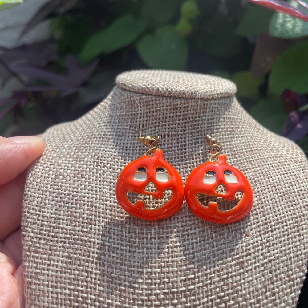 Vintage Fall Pumpkin Dangle Earrings